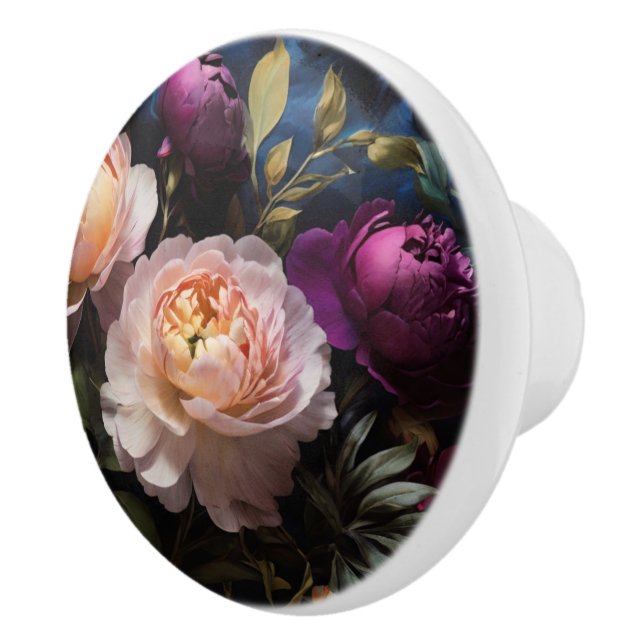Elegant vintage floral painting ceramic knob (Right)