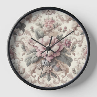 Elegant Vintage Floral Pattern Clock