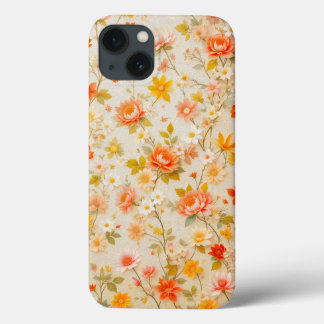 Elegant Vintage Floral Pattern design iPhone 13 Case