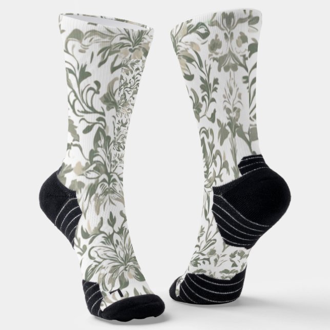 Elegant Vintage Floral Pattern Socks (Angled)