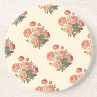 Elegant Vintage Floral Pink Peonies Coaster