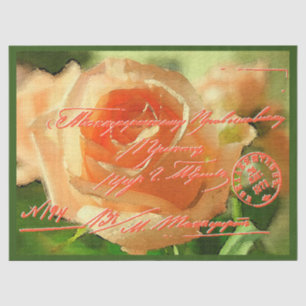 Elegant Vintage Floral Postcard Tissue Paper