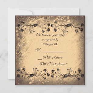 Elegant Vintage floral R.S.V.P. Invitation