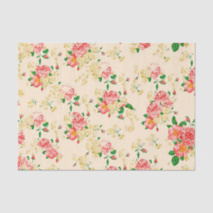 Elegant Vintage Floral Rose Tissue Paper