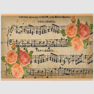 Elegant Vintage Floral Rose Tissue Paper