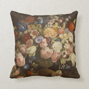 Elegant Vintage Floral Rose Victorian Painting Cushion