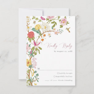 Elegant Vintage Floral RSVP Card