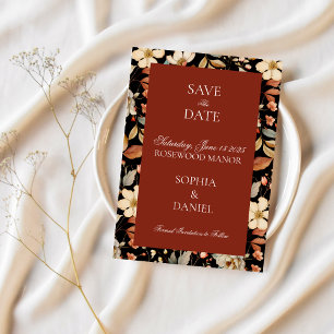 Elegant Vintage Floral Save the Date Invite
