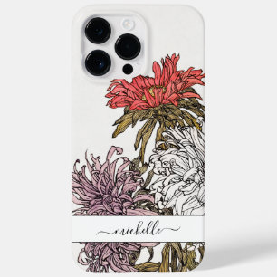 Elegant Vintage Floral Script Name Case-Mate iPhone 14 Pro Max Case
