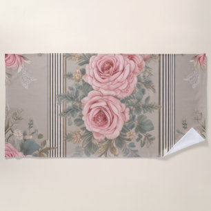 Elegant Vintage Floral Shabby Chic  Beach Towel
