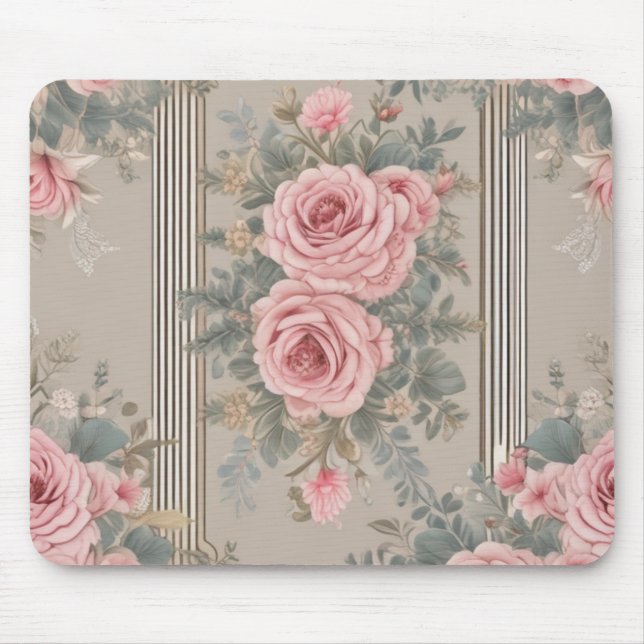 Elegant Vintage Floral Shabby Chic  Mouse Pad (Front)