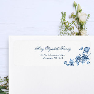 Elegant Vintage Floral Toile-Blue