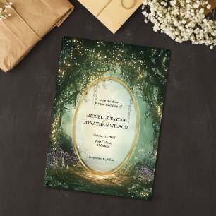 Elegant Vintage Floral Victorian Enchanted Forest Invitation