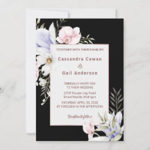 Elegant Vintage Floral Wedding Invitation