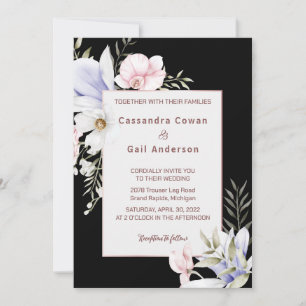 Elegant Vintage Floral Wedding Invitation