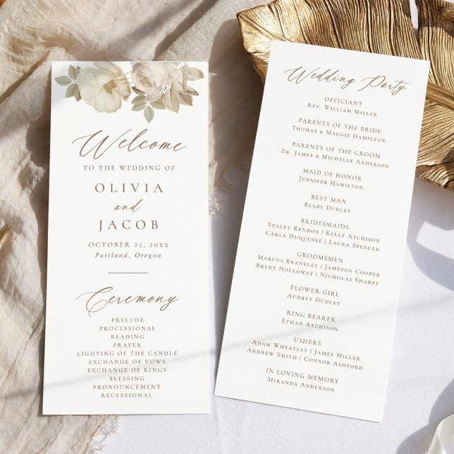 Elegant Vintage Floral Wedding Program (Creator Uploaded)