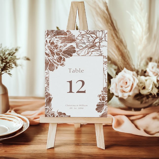 Elegant Vintage Floral Wedding Table Number (Creator Uploaded)