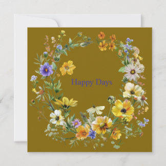 Elegant Vintage Floral Wreath Note Cards Pack