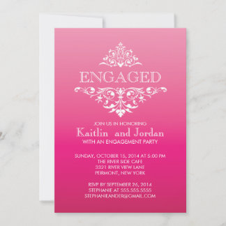 Elegant Vintage Flourish Engagement Party Invitation
