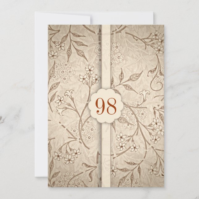 elegant vintage flowers birthday party invitation (Front)