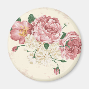 Elegant Vintage Flowers Magnet