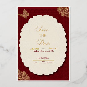 Elegant, vintage foil invitation