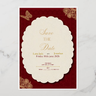 Elegant, vintage foil invitation