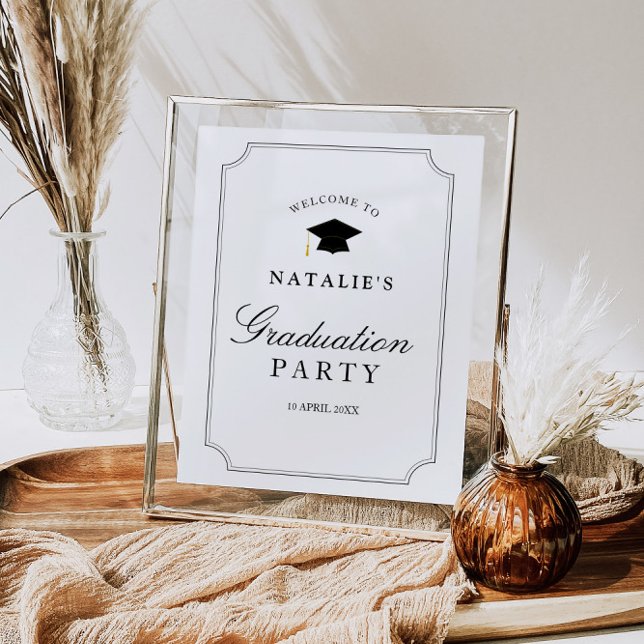 Elegant vintage fram graduation party welcome sign (Creator Uploaded)