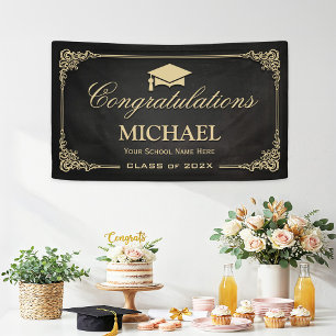Elegant Vintage Frame Graduate Party Banner