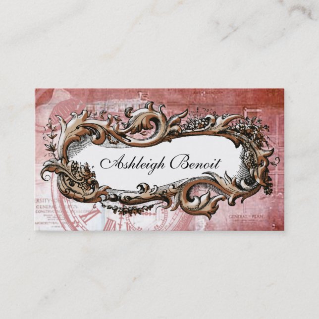 Elegant Vintage Frame Steampunk Business Card (Front)