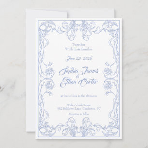Elegant Vintage Frame Wedding Invitation