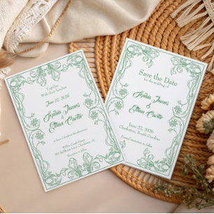 Elegant Vintage Frame Wedding Invitation