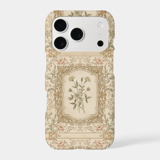 Elegant Vintage French Engraved Floral  Pattern (Back)