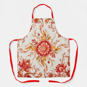 Elegant Vintage French Engraved Floral Pattern Apron