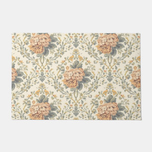 Elegant Vintage French Engraved Floral Pattern Doormat