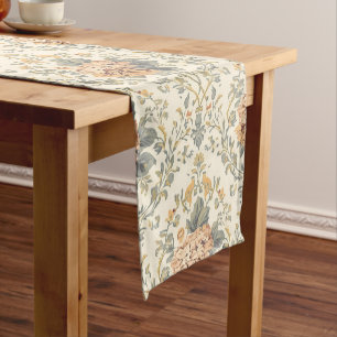 Elegant Vintage French Engraved Floral  Pattern Short Table Runner