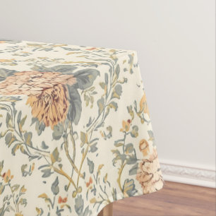 Elegant Vintage French Engraved Floral  Pattern Tablecloth