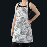 Elegant Vintage French Engraved Floral Toile-Grey Apron<br><div class="desc">Elegant and ornate grey and white vintage toile de jouy pattern featuring exotic flowers,  vines and foliage intertwined with garlands and baskets of roses. This pattern was adapted from an historic French textile fragment ca 1910 in the Smithsonian collection. Pattern is high res but cannot be tiled.</div>