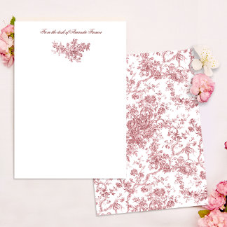 Elegant Vintage French Engraved Floral Toile-Pink Card