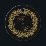 Elegant Vintage French Gold Floral  Favour Tags<br><div class="desc">Celebrate timeless romance with this Elegant Vintage French Wedding Invitation featuring luxurious gold floral illustrations on a deep black background. The design blends classic French elegance with a modern monochrome twist, creating the perfect invitation for sophisticated couples. Beautifully detailed botanical motifs frame your wedding details, ideal for formal, romantic, or...</div>