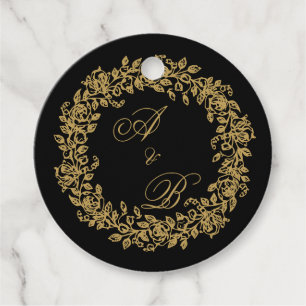 Elegant Vintage French Gold Floral Favour Tags