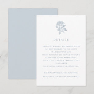Elegant Vintage French Roses Wedding Details Invitation