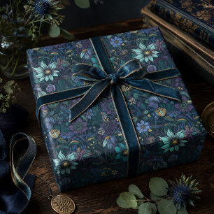 Elegant Vintage Garden Blue Floral Decoupage Tissue Paper