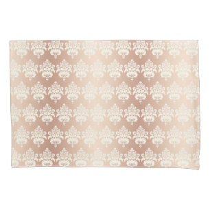 Elegant Vintage Glow Rose Gold Damask Pillowcase