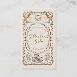 Elegant Vintage Gold Hair Salon Business Card