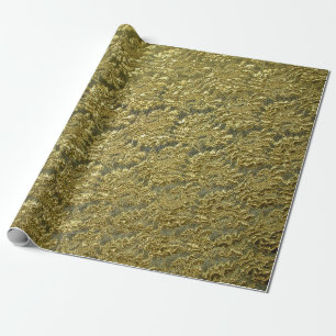 Elegant Vintage Gold Lace Wrapping Paper