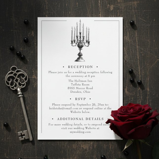 Elegant Vintage Gothic Black Toile Wedding Enclosure Card (Creator Uploaded)