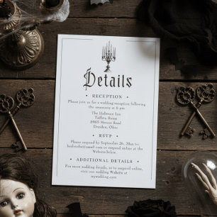 Elegant Vintage Gothic Black Toile Wedding Enclosure Card