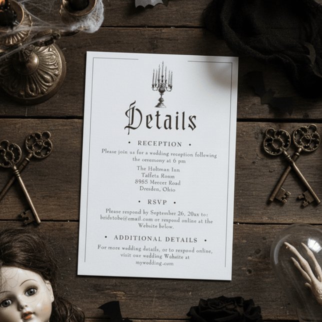 Elegant Vintage Gothic Black Toile Wedding Enclosure Card (Creator Uploaded)