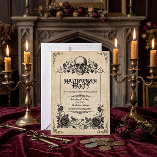 Elegant Vintage Gothic Halloween Party Invitation